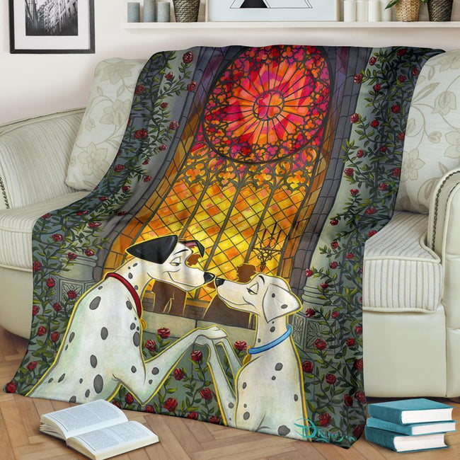 Dalmatian In Love Fleece Blanket For Bedding Decor 3 - PerfectIvy