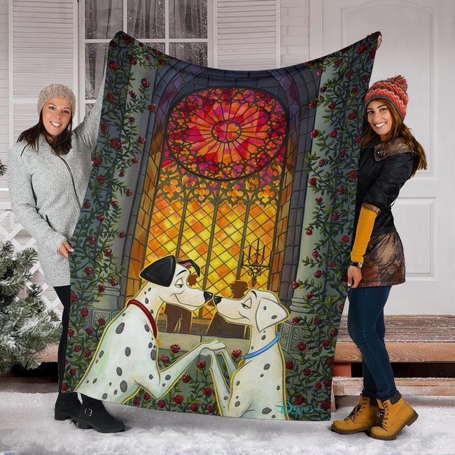 Dalmatian In Love Fleece Blanket For Bedding Decor 6 - PerfectIvy