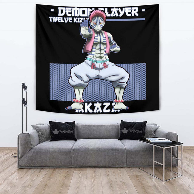 Akaza Tapestry Custom Demon Slayer Anime Home Decor 2 - PerfectIvy