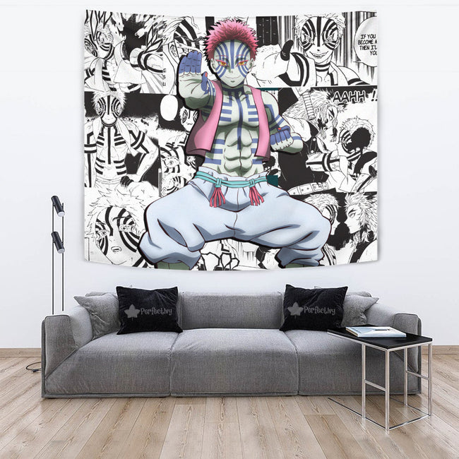 Akaza Tapestry Custom Demon Slayer Anime Manga Room Decor 2 - PerfectIvy