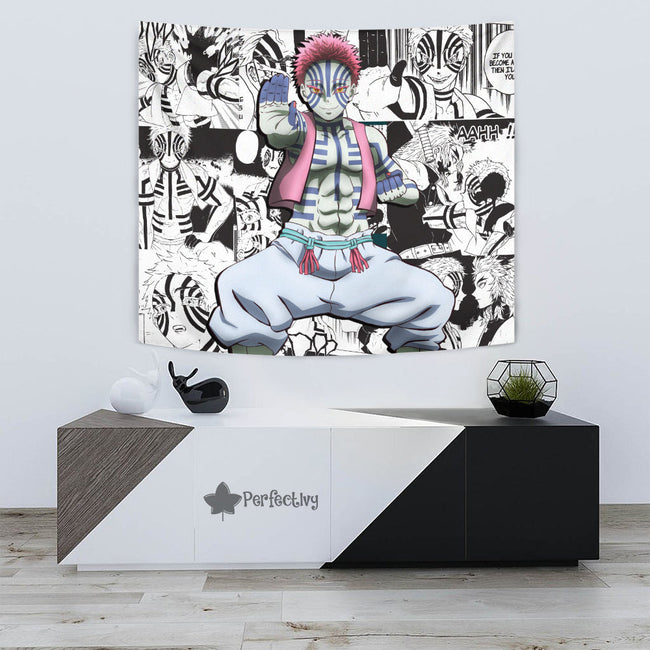 Akaza Tapestry Custom Demon Slayer Anime Manga Room Decor 3 - PerfectIvy