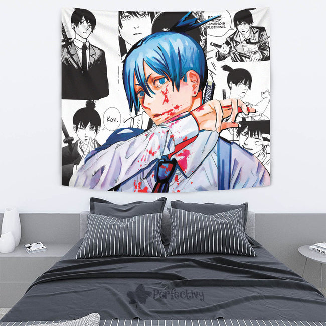 Aki Hayakawa Tapestry Custom Chainsaw Man Anime Manga Room Decor 4 - PerfectIvy