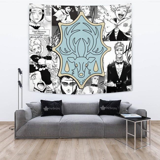Aqua Deer Tapestry Custom Black Clover Anime Manga Room Wall Decor 2 - PerfectIvy