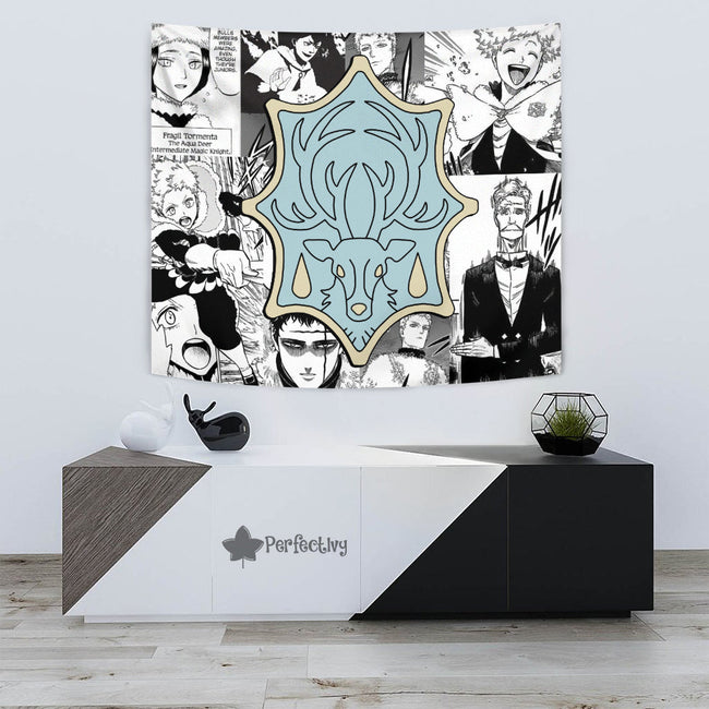 Aqua Deer Tapestry Custom Black Clover Anime Manga Room Wall Decor 3 - PerfectIvy