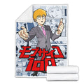 Arataka Reigen Blanket Fleece Custom Mob Psycho 100 Anime Bedding Room 3 - PerfectIvy