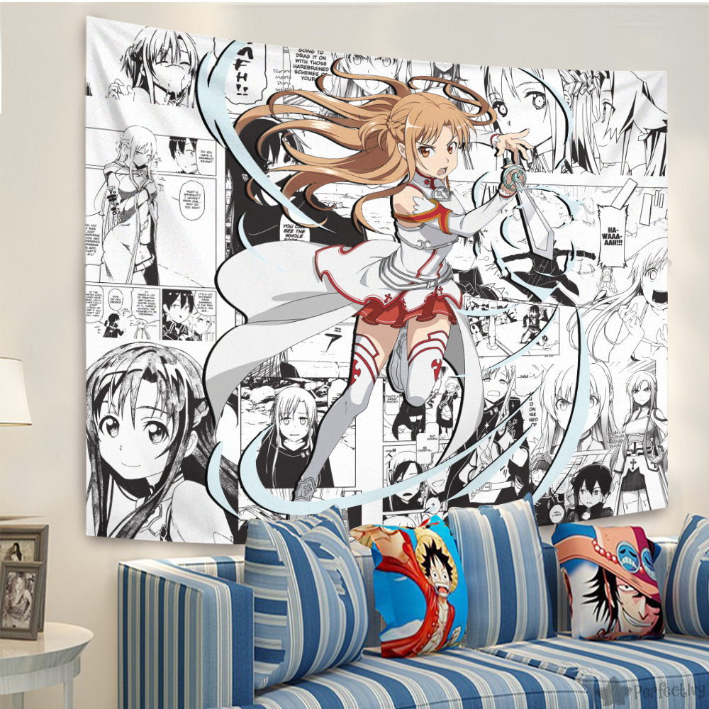 Asuna Yuuki Tapestry Custom Sword Art Online Manga Anime Room Decor –  Perfectivy