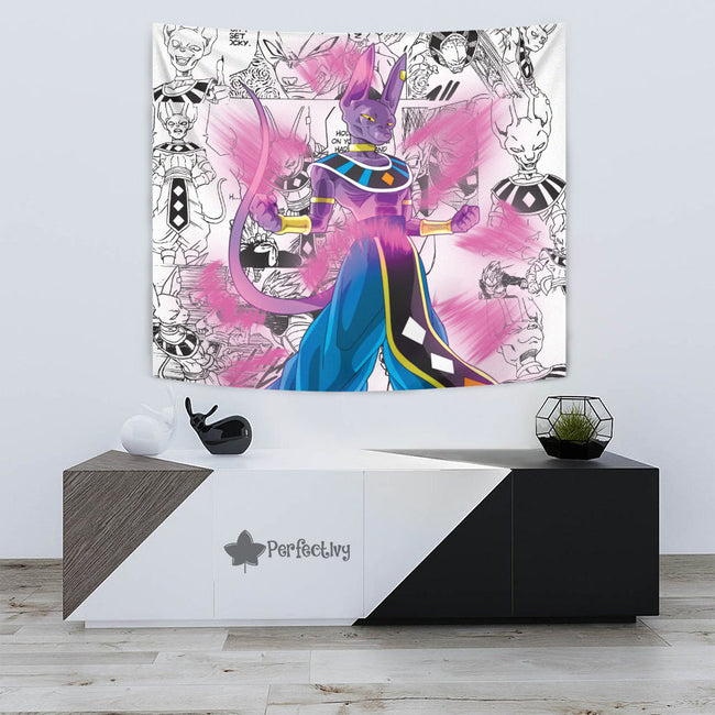 Beerus Tapestry Custom Dragon Ball Anime Manga Room Decor 3 - PerfectIvy