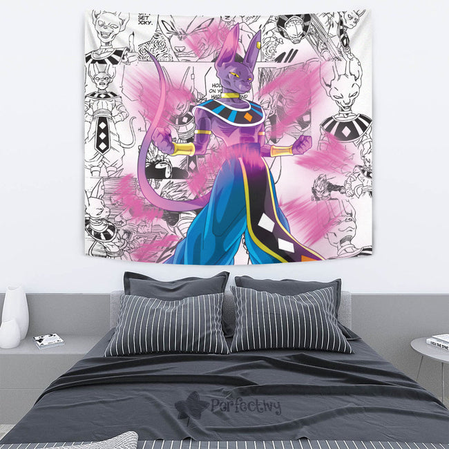 Beerus Tapestry Custom Dragon Ball Anime Manga Room Decor 4 - PerfectIvy
