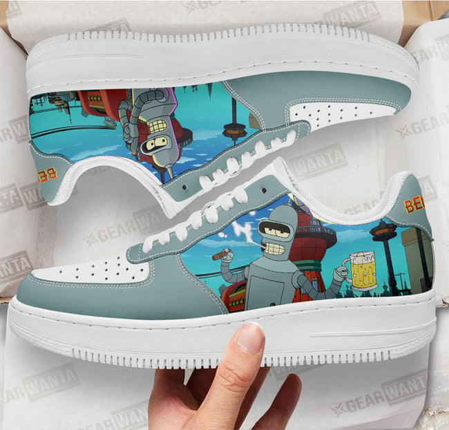 Bender Futurama Custom Sneakers QD12 2 - PerfectIvy