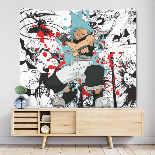 Black Star Tapestry Custom Soul Eater Manga Anime Room Decor 1 - PerfectIvy