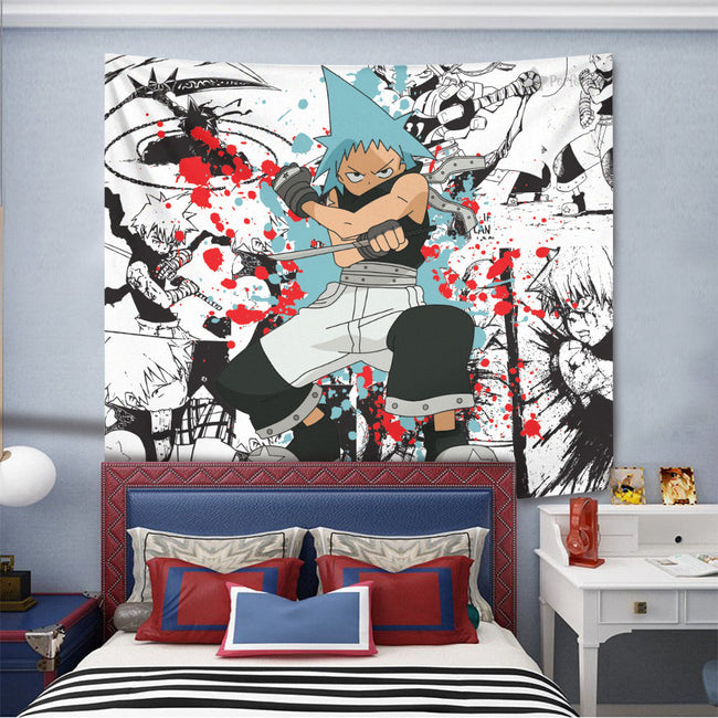 Black Star Tapestry Custom Soul Eater Manga Anime Room Decor 3 - PerfectIvy