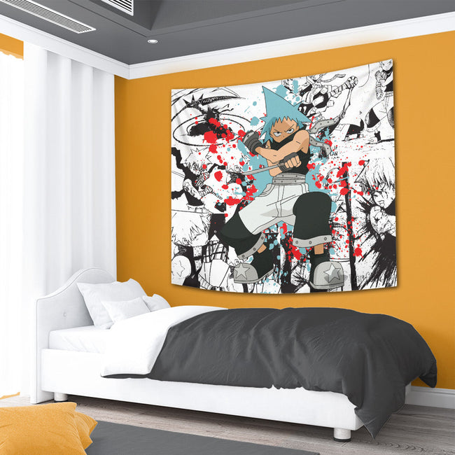 Black Star Tapestry Custom Soul Eater Manga Anime Room Decor 4 - PerfectIvy