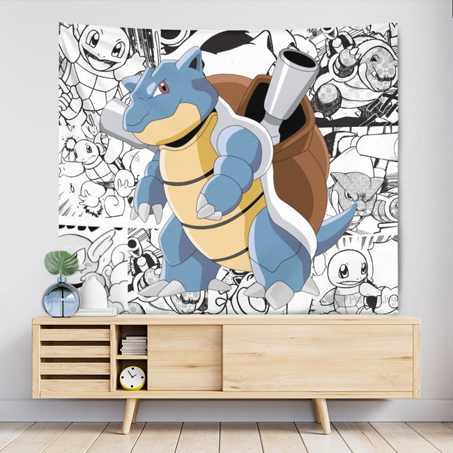 Blastoise Tapestry Custom Pokemon Manga Anime Room Decor 2 - PerfectIvy