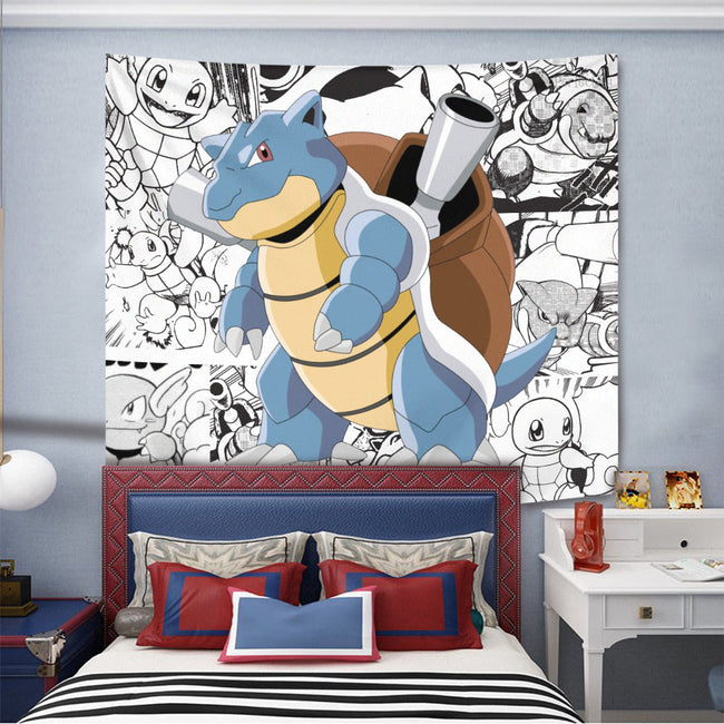 Blastoise Tapestry Custom Pokemon Manga Anime Room Decor 3 - PerfectIvy