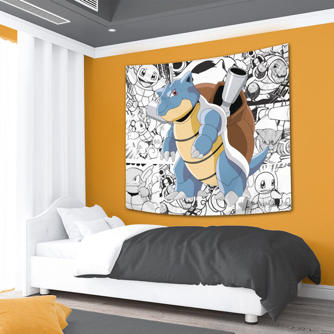 Blastoise Tapestry Custom Pokemon Manga Anime Room Decor 4 - PerfectIvy
