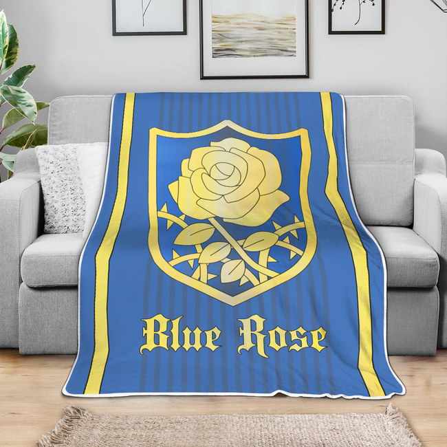Blue Rose Magic Knights Blanket Custom Black Clover Anime Bedding 4 - PerfectIvy