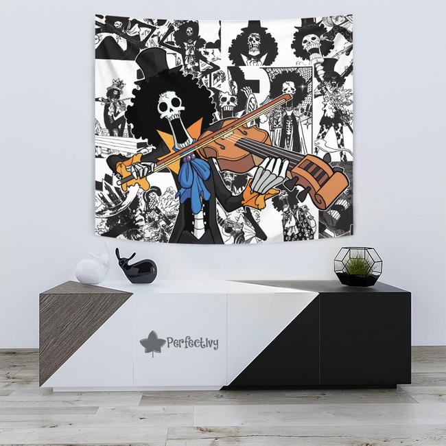 Brook Tapestry Custom One Piece Anime Manga Room Wall Decor 4 - PerfectIvy
