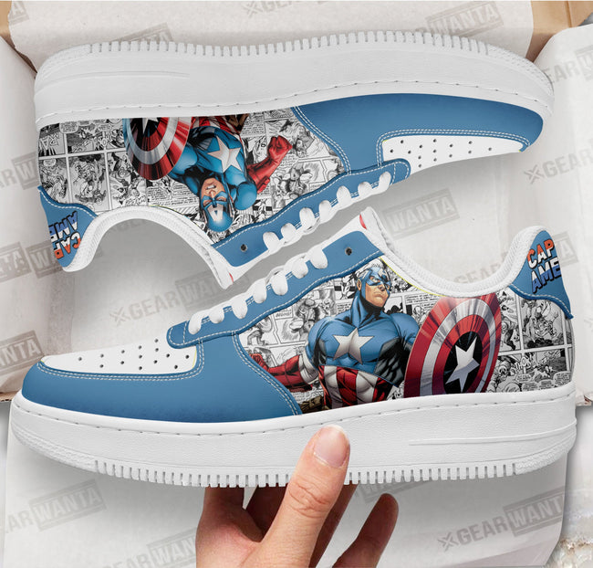 Captain America Sneakers Custom Comic Shoes 1 - PerfectIvy
