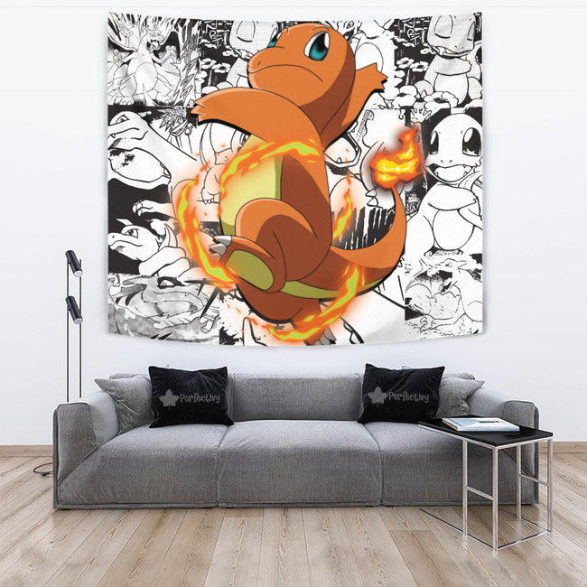 Charmander Tapestry Custom Pokemon Manga Anime Room Decor 2 - PerfectIvy
