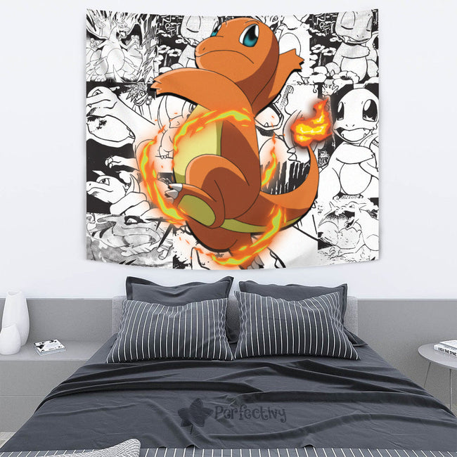 Charmander Tapestry Custom Pokemon Manga Anime Room Decor 3 - PerfectIvy