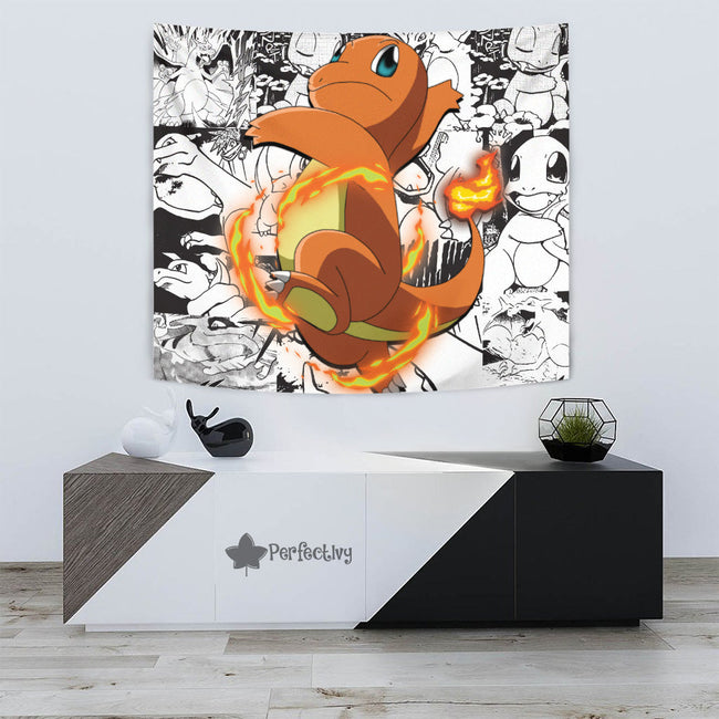 Charmander Tapestry Custom Pokemon Manga Anime Room Decor 4 - PerfectIvy