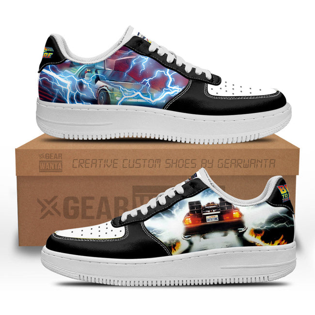 DMC-12 Delorean Back To The Future Custom Sneakers QD11 1 - PerfectIvy