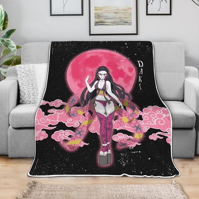 Daki Blanket Custom Moon Style Demon Slayer Anime Bedding 4 - PerfectIvy
