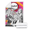 Daki Fleece Blanket Custom Demon Slayer Anime Uniform Mix Manga Style 2 - PerfectIvy