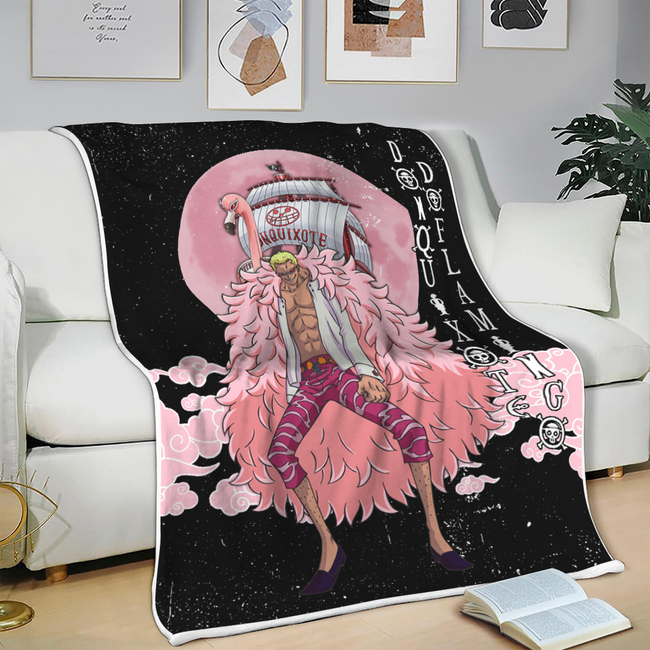 Donquixote Doflamingo Blanket Moon Style Custom One Piece Anime Bedding 3 - PerfectIvy