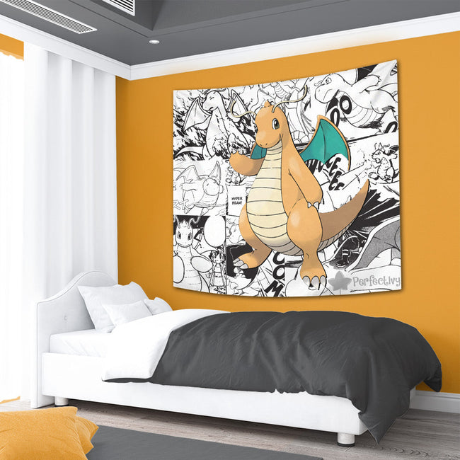 Dragonite Tapestry Custom Pokemon Manga Anime Room Decor 3 - PerfectIvy