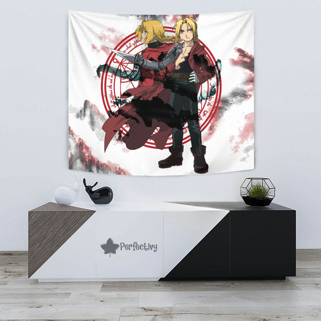 Edward Elric Tapestry Custom Fullmetal Alchemist Anime Home Wall Decor For Bedroom Living Room 3 - PerfectIvy