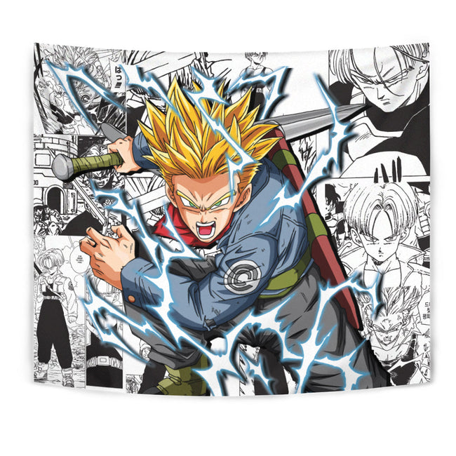 Future Trunks SSJ Tapestry Custom Dragon Ball Anime Manga Room Decor 1 - PerfectIvy