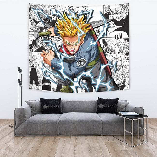 Future Trunks SSJ Tapestry Custom Dragon Ball Anime Manga Room Decor 2 - PerfectIvy