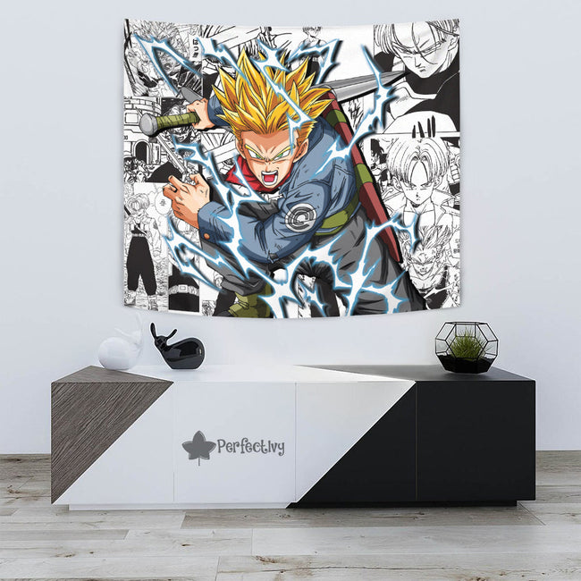 Future Trunks SSJ Tapestry Custom Dragon Ball Anime Manga Room Decor 3 - PerfectIvy