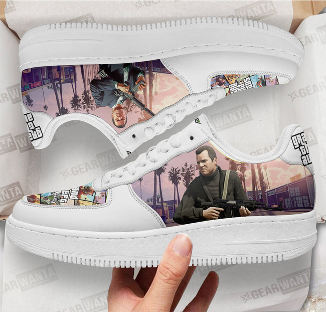 GTA Michael De Santa Sneakers Custom Video Game Shoes 1 - PerfectIvy