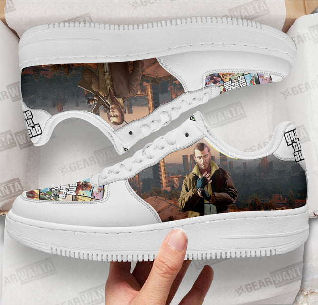 GTA Niko Bellic Sneakers Custom Video Game Shoes 1 - PerfectIvy