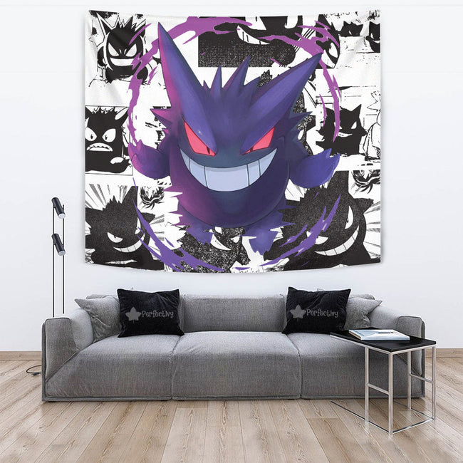 Gengar Tapestry Custom Pokemon Manga Anime Room Decor 2 - PerfectIvy