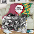 Giyu Tomioka Fleece Blanket Custom Demon Slayer Anime Uniform Mix Manga Style 3 - PerfectIvy
