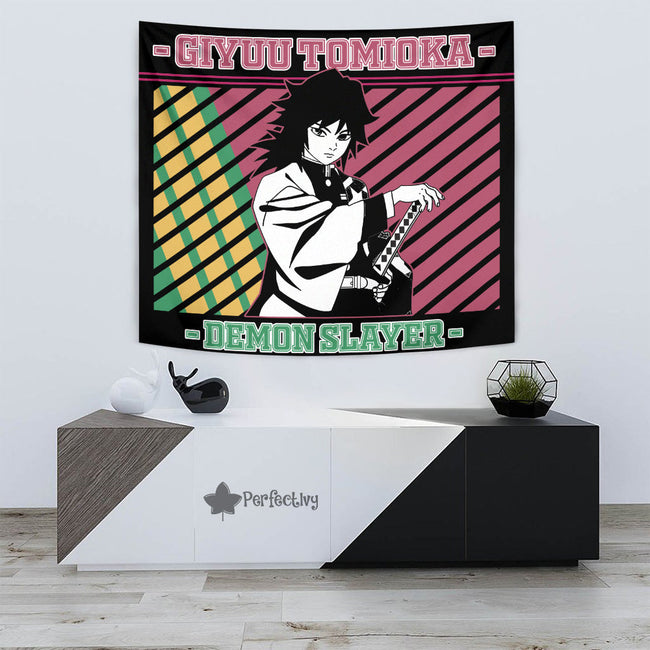 Giyuu Tomioka Tapestry Custom Demon Slayer Anime Home Wall Decor For Bedroom Living Room 3 - PerfectIvy