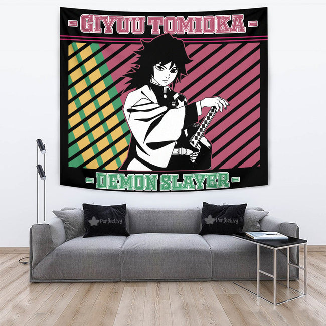 Giyuu Tomioka Tapestry Custom Demon Slayer Anime Home Wall Decor For Bedroom Living Room 4 - PerfectIvy