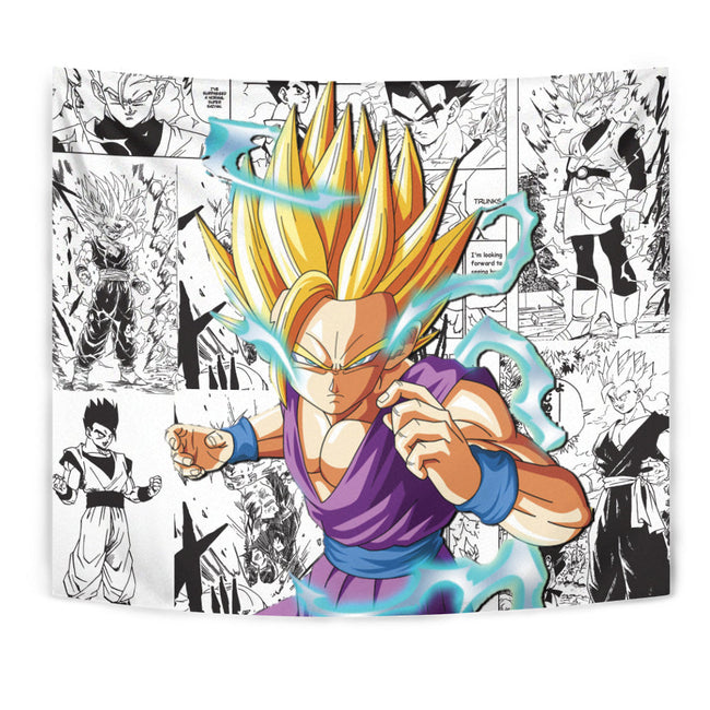 Gohan SSj Tapestry Custom Dragon Ball Anime Manga Room Decor 1 - PerfectIvy