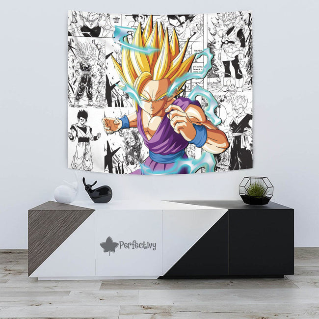 Gohan SSj Tapestry Custom Dragon Ball Anime Manga Room Decor 3 - PerfectIvy