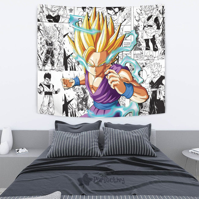 Gohan SSj Tapestry Custom Dragon Ball Anime Manga Room Decor 4 - PerfectIvy
