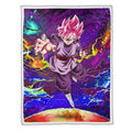 Goku Black Rose Fleece Blanket Custom Dragon Ball Anime Galaxy Style 1 - PerfectIvy