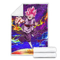 Goku Black Rose Fleece Blanket Custom Dragon Ball Anime Galaxy Style 2 - PerfectIvy