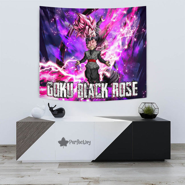 Goku Black Rose Tapestry Custom Dragon Ball Anime Home Decor 3 - PerfectIvy