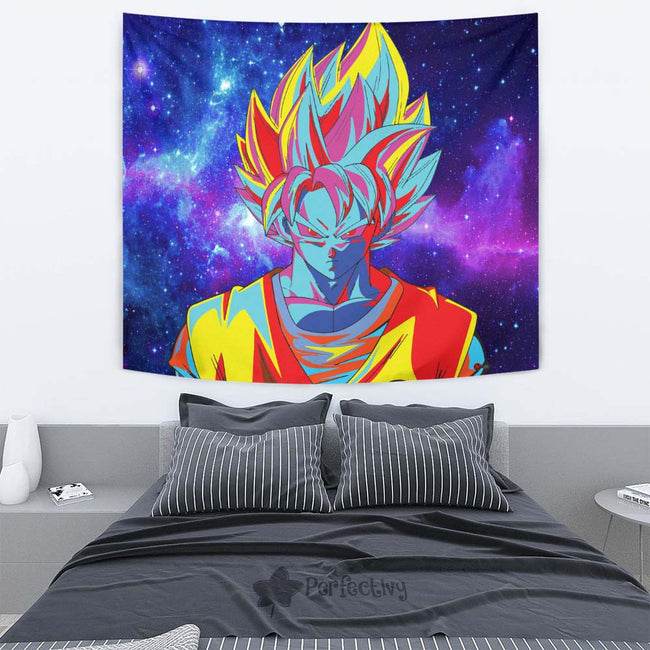Goku Blue Tapestry Custom Dragon Ball Anime Room Decor 2 - PerfectIvy