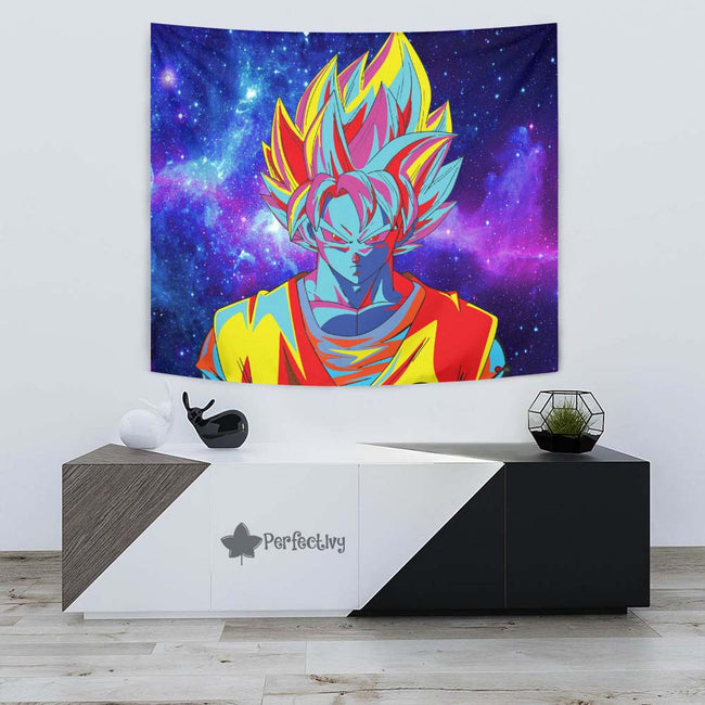 Goku Blue Tapestry Custom Dragon Ball Anime Room Decor 3 - PerfectIvy
