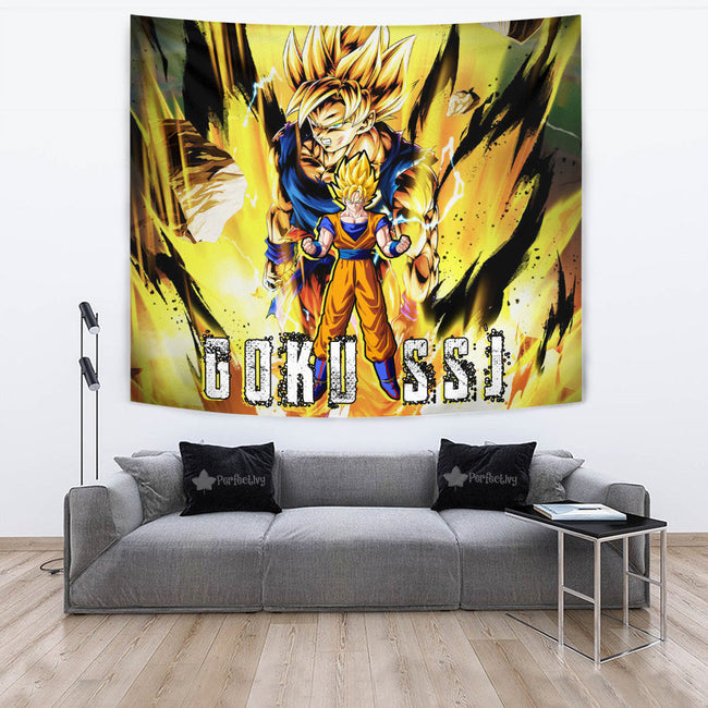 Goku SSJ Tapestry Custom Dragon Ball Anime Home Decor 2 - PerfectIvy