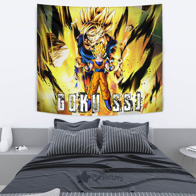 Goku SSJ Tapestry Custom Dragon Ball Anime Home Decor 4 - PerfectIvy